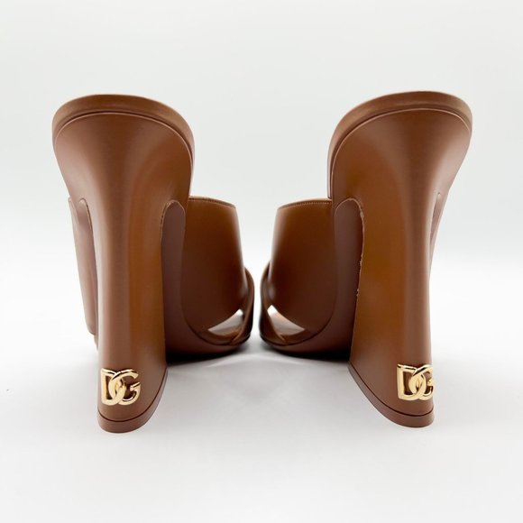 Dolce & Gabbana 105mm Crisscross Elegant Leather Slide Mules - Picture 12 of 15